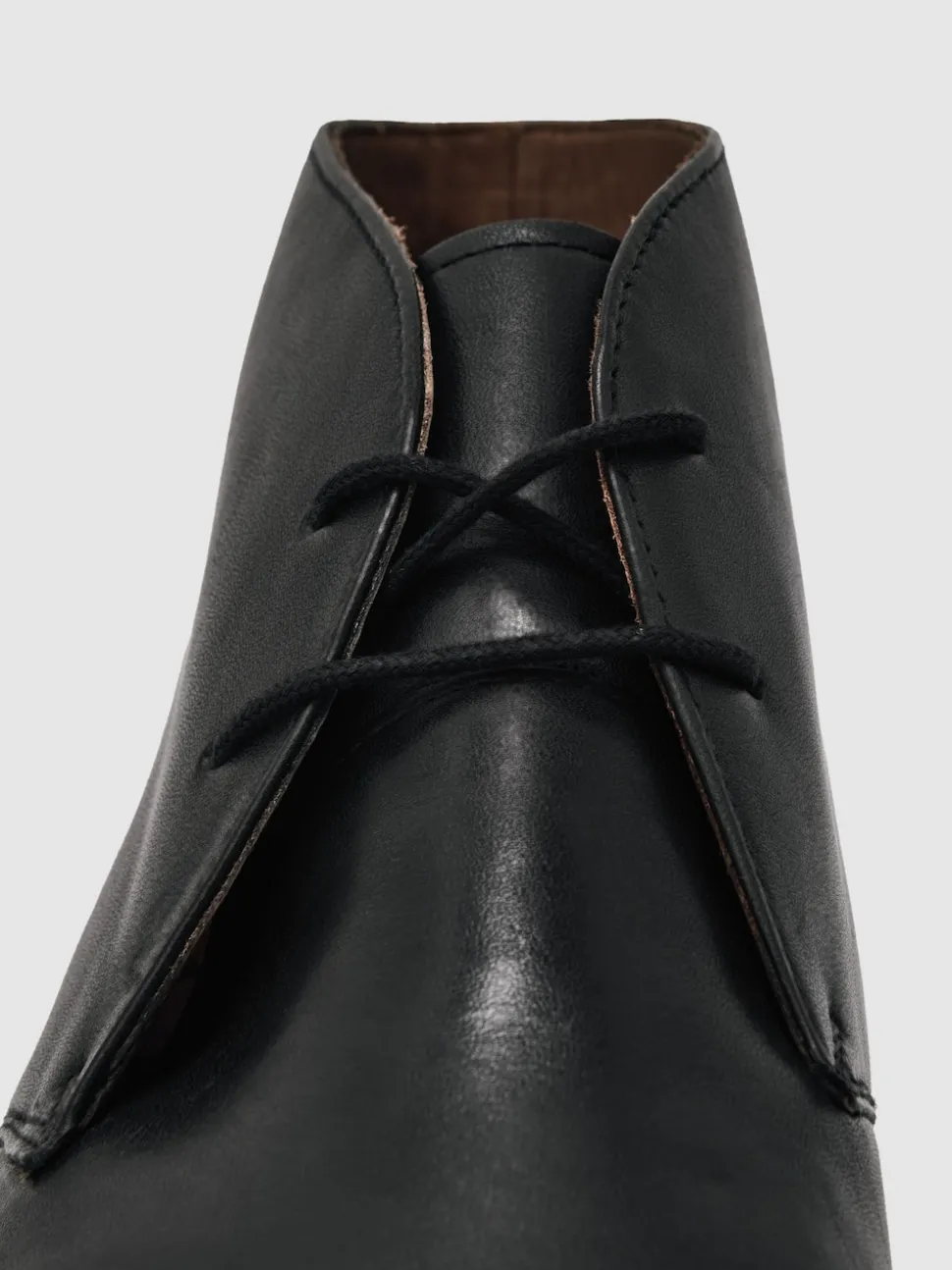Reiss Black Clarkson Leather Lace-Up Chukka Boots