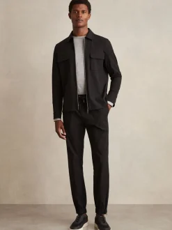 Reiss Black Climb Stretch-Nylon Cuff Trousers