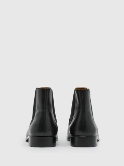 Reiss Black Elba Leather Chelsea Boots