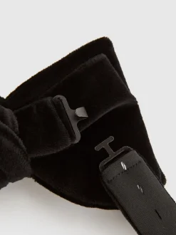 Reiss Black Hike Velvet Bow Tie