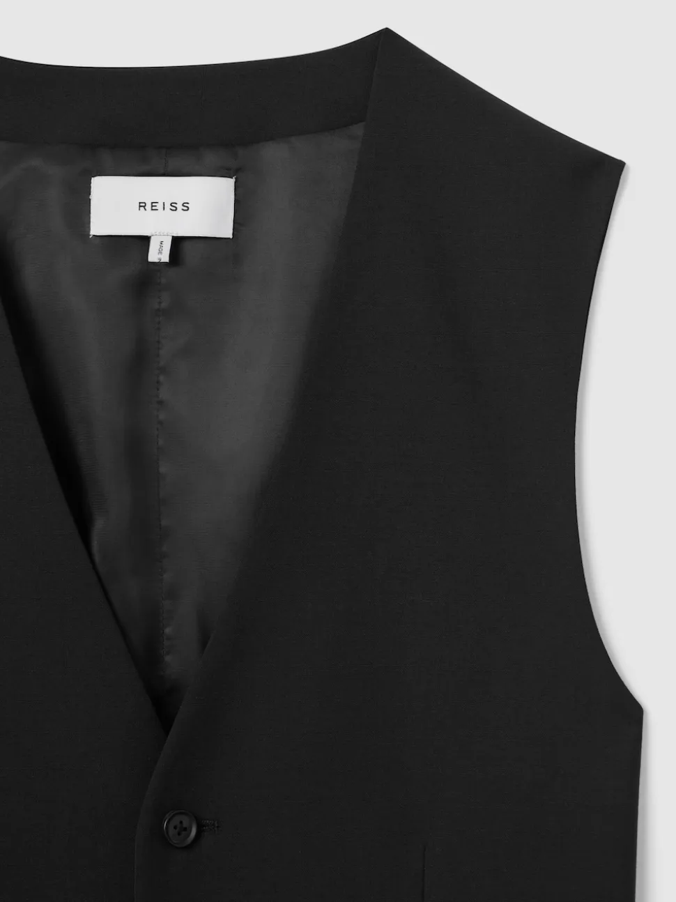Reiss Black Hope Modern Fit Wool Blend Waistcoat