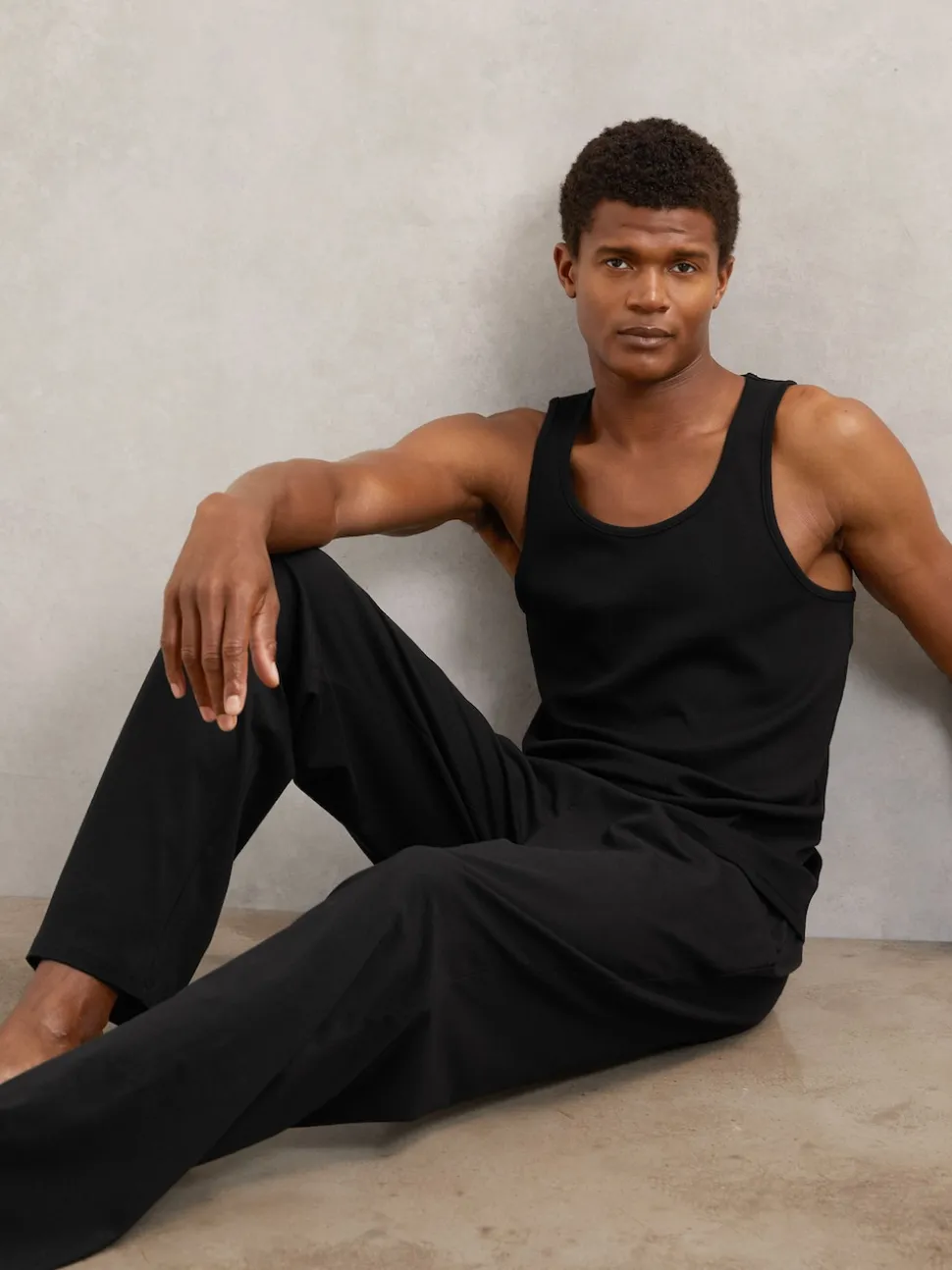 Reiss Black Hugo Cotton Jersey Logo-Waistband Joggers with Stretch