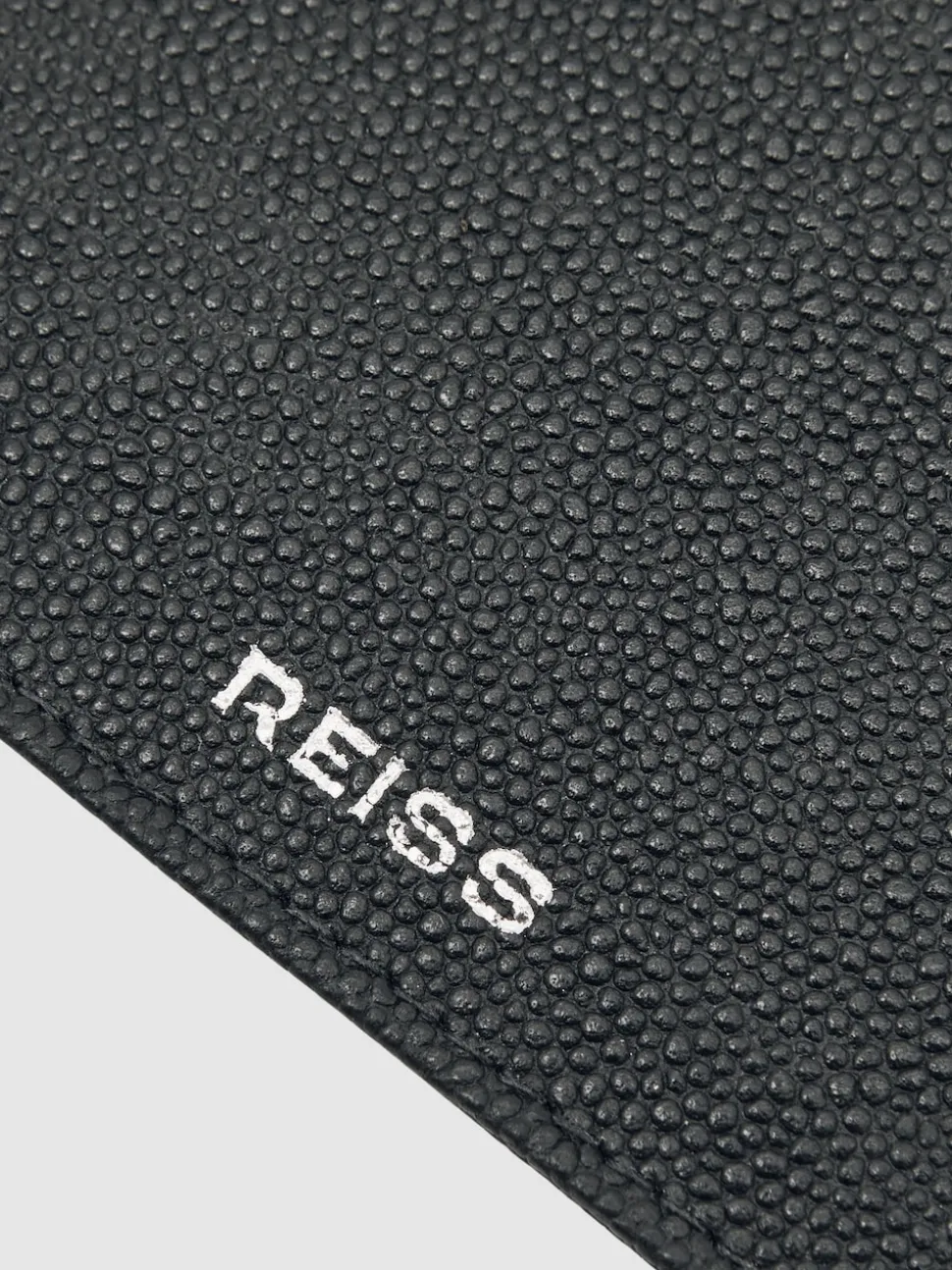 Reiss Black Hugo Micro-Grain Leather Card Holder