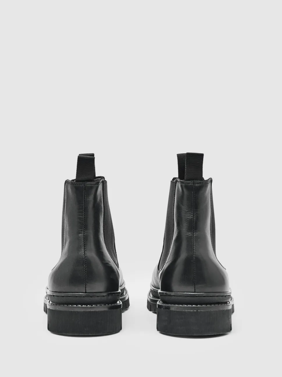 Reiss Black Huxley Leather Chelsea Boots