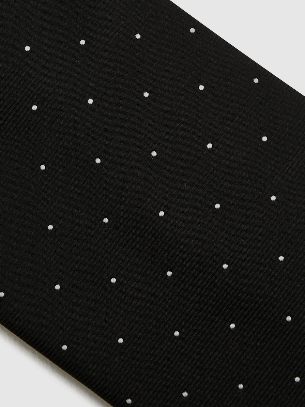 Reiss Black Liam Polka Dot Silk Tie