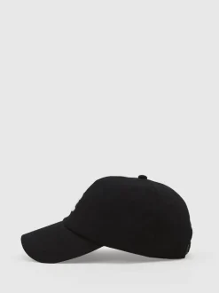 Reiss Black Luzon Monogram Embroidered Baseball Cap