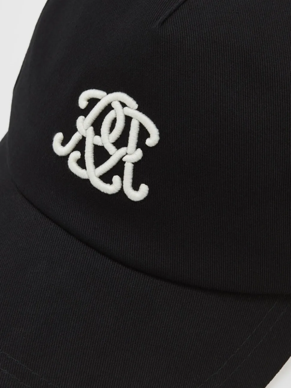 Reiss Black Luzon Monogram Embroidered Baseball Cap