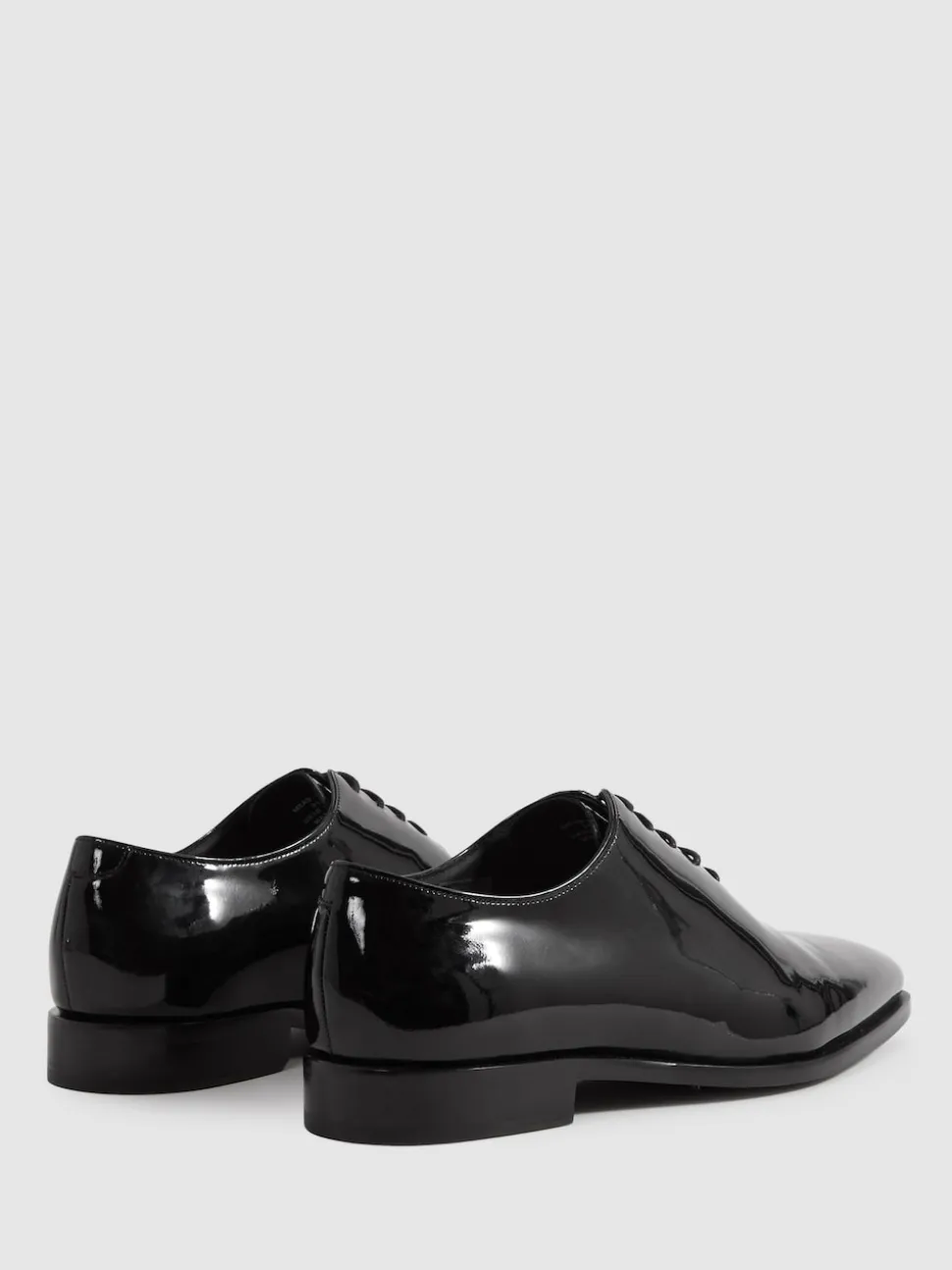 Reiss Black Mead Patent Leather Lace-Up Shoes