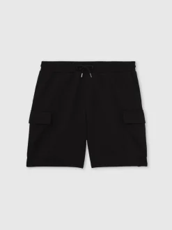 Reiss Black Oliver Interlock Cargo Shorts