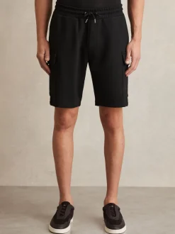 Reiss Black Oliver Interlock Cargo Shorts