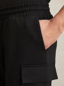 Reiss Black Oliver Interlock Cargo Shorts