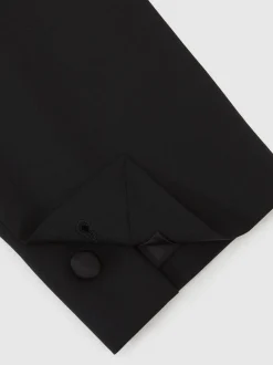 Reiss Black Poker Peak Lapel Single-Breasted Tuxedo Jacket Tailored-Fit