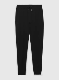 Reiss Black Premier Stretch-Jersey Tailored Joggers
