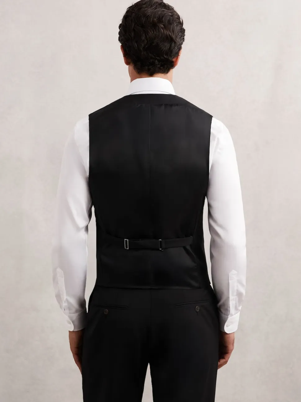 Reiss Black Promise Wool-Blend Tailored-Fit Waistcoat