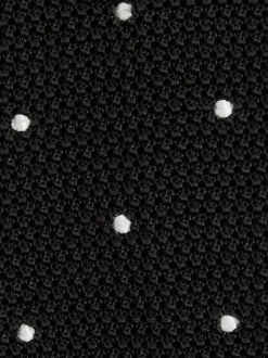 Reiss Black Punto Spot Silk Knitted Pin-Dot Tie