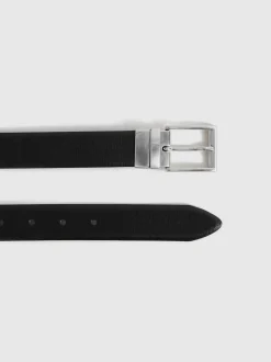 Reiss Black Ricky Reversible Leather Belt