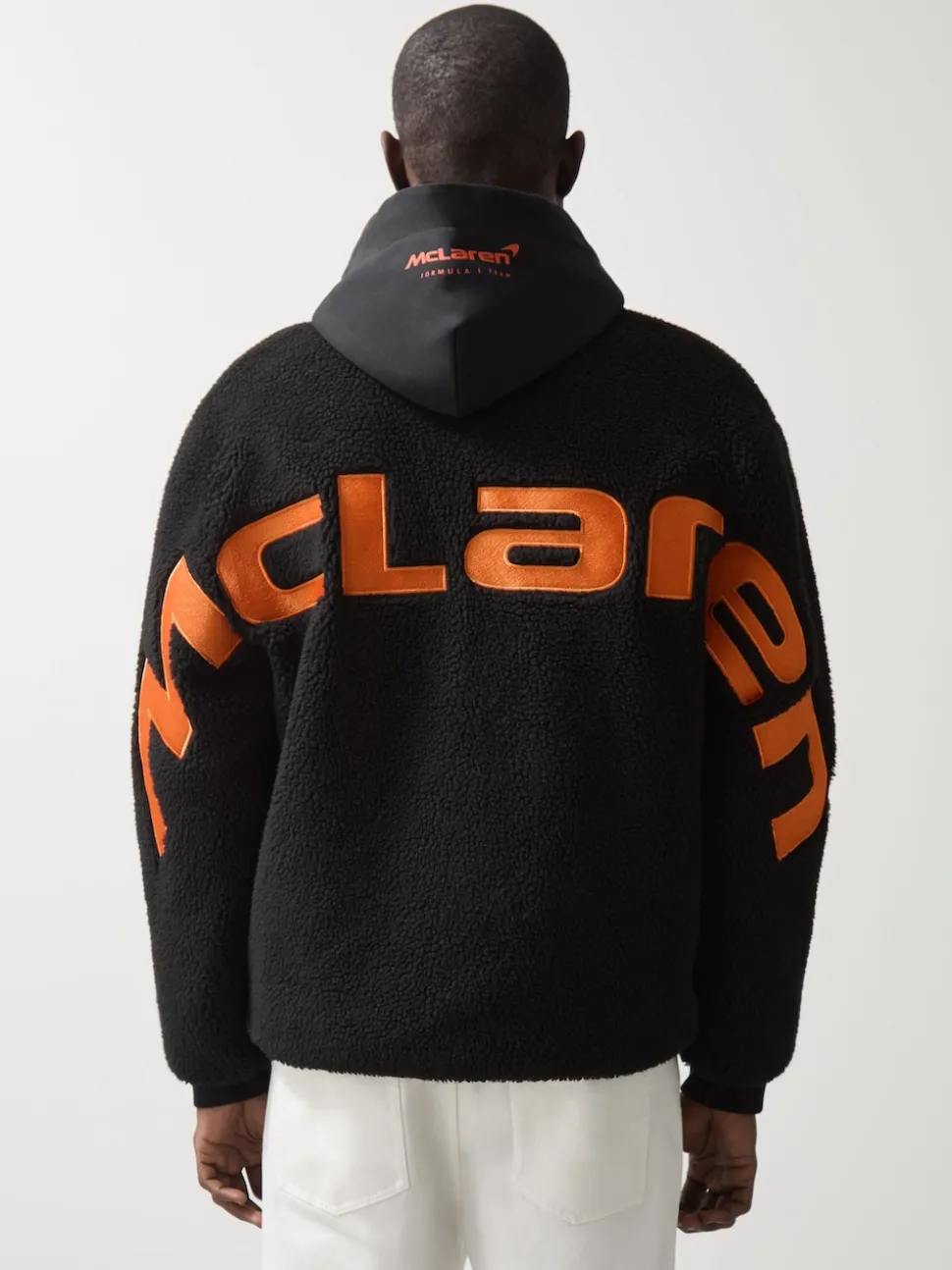 Reiss Black Snoop McLaren F1 Team Embroidered Fleece Jacket Unisex Fit