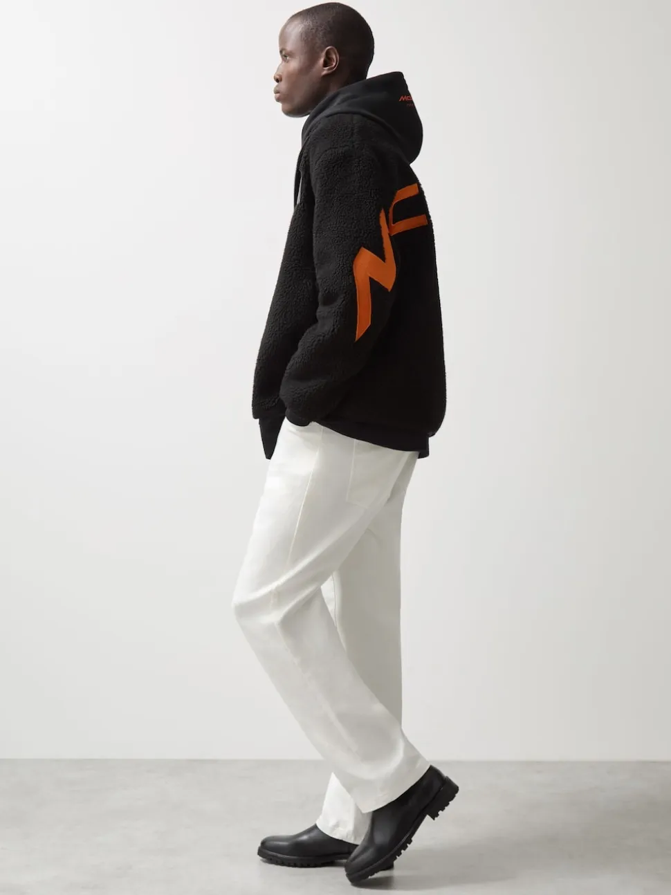 Reiss Black Snoop McLaren F1 Team Embroidered Fleece Jacket Unisex Fit