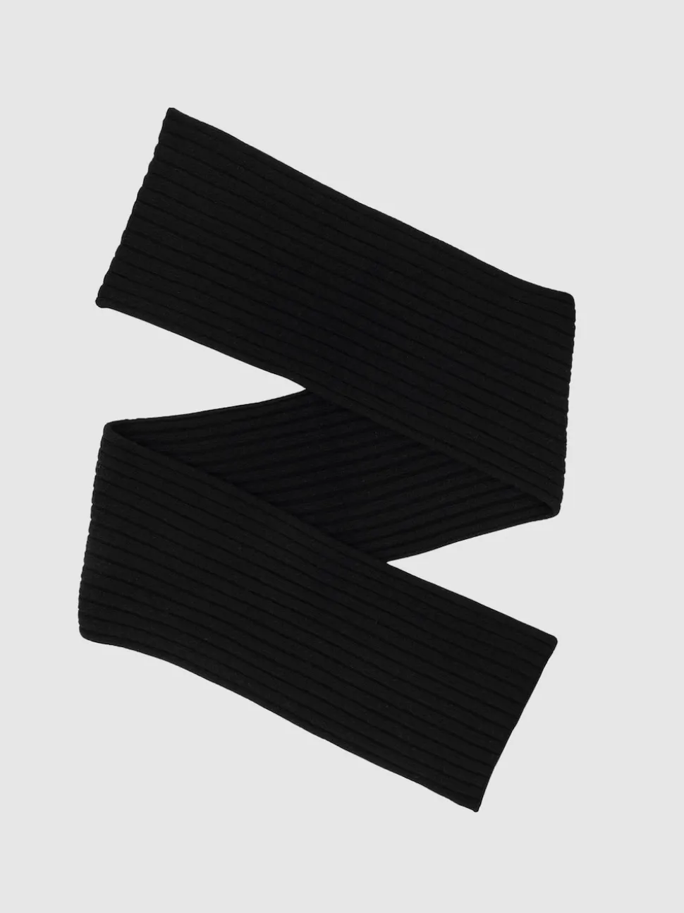 Reiss Black Swinly Chunky Rib Wool Blend Scarves