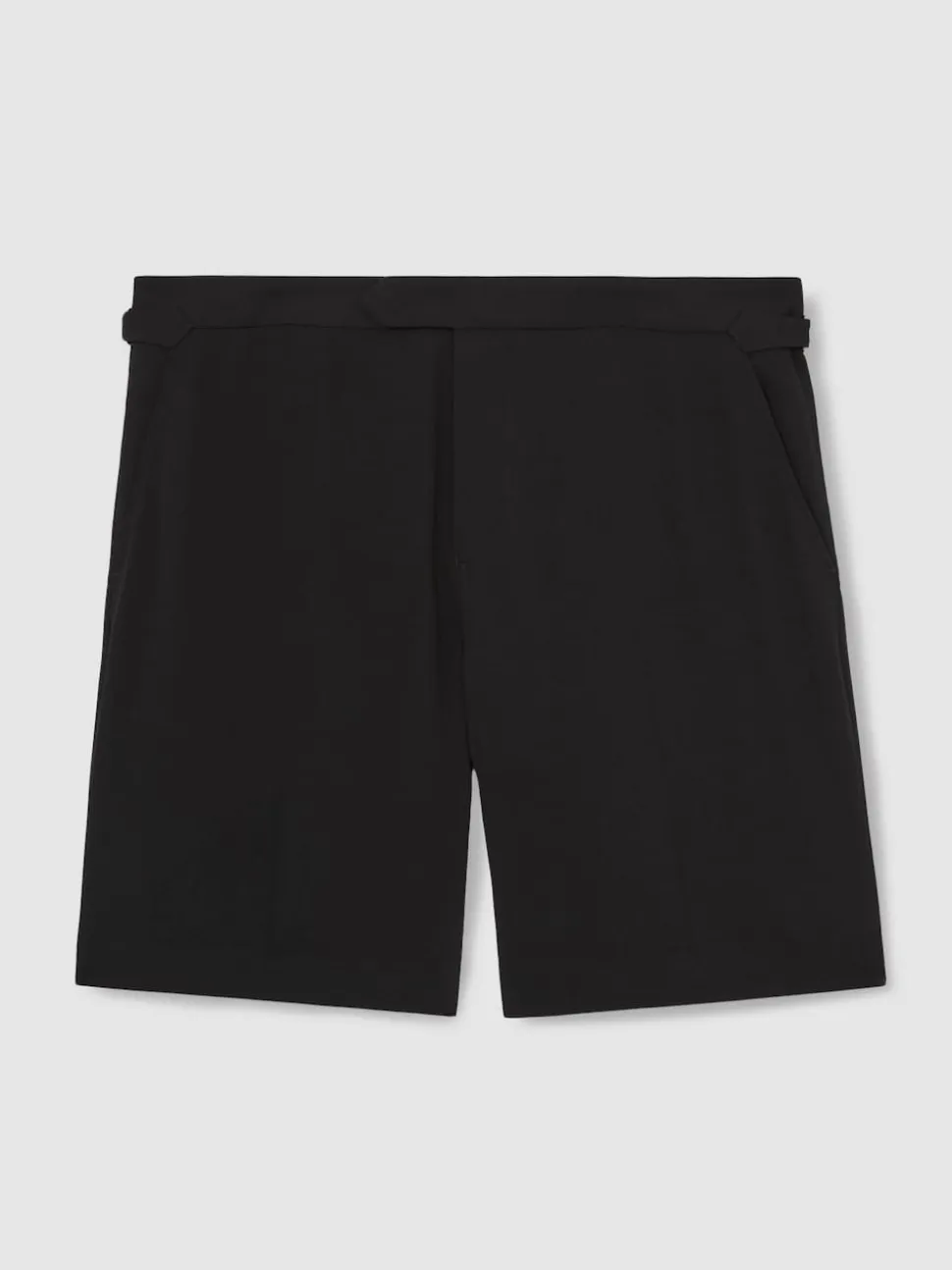 Reiss Black Tanine Side-Adjuster Tailored Shorts