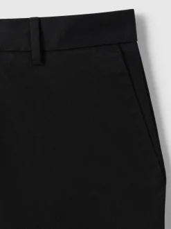 Reiss Black Wicket Cotton Chino Shorts with Stretch