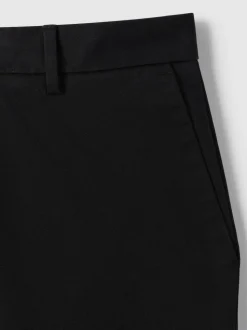 Reiss Black Wicket Cotton Chino Shorts with Stretch