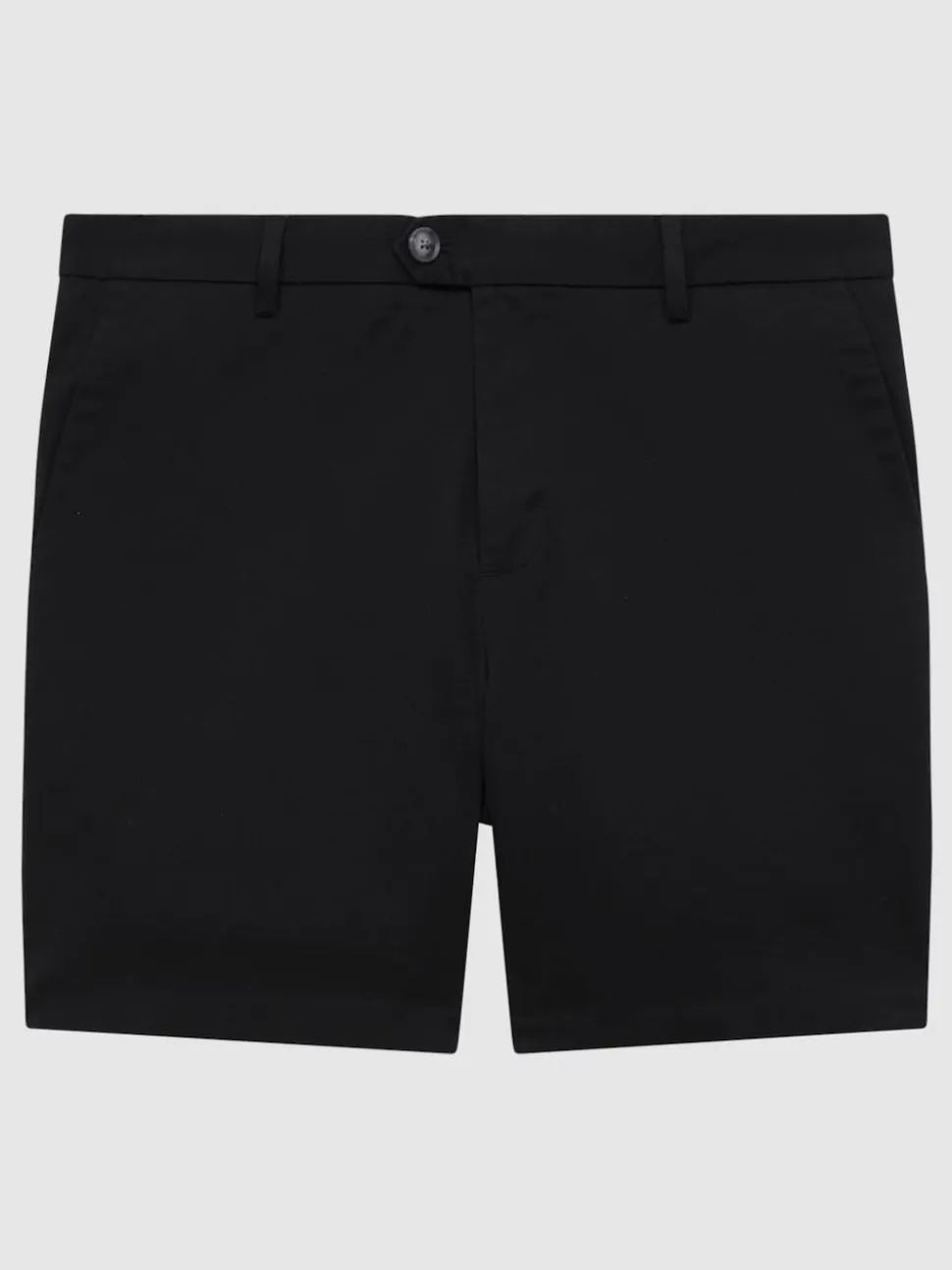 Reiss Black Wicket Cotton Chino Shorts with Stretch