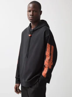 Reiss Black Zak McLaren F1 Team Oversize Toggle Hoodie Unisex Fit