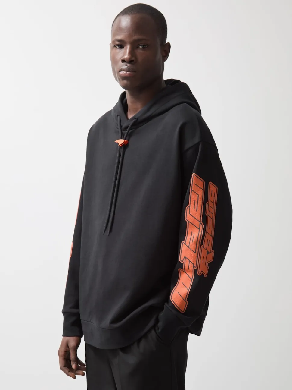 Reiss Black Zak McLaren F1 Team Oversize Toggle Hoodie Unisex Fit