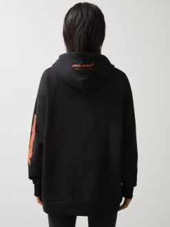 Reiss Black Zak McLaren F1 Team Oversize Toggle Hoodie Unisex Fit
