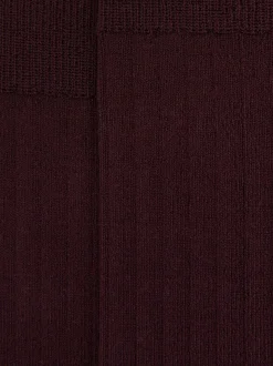 Reiss Bordeaux Fela Cotton-Blend Ribbed Socks