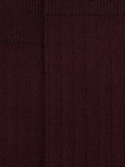Reiss Bordeaux Fela Cotton-Blend Ribbed Socks
