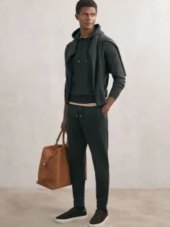 Reiss Bottle Green Billings Merino Wool-Blend Cuffed Joggers
