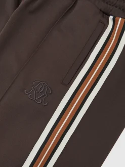 Reiss Brown Foster Monogram Cotton Wide-Leg Joggers