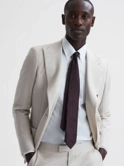 Reiss Burgundy Liam Polka Dot Silk Tie