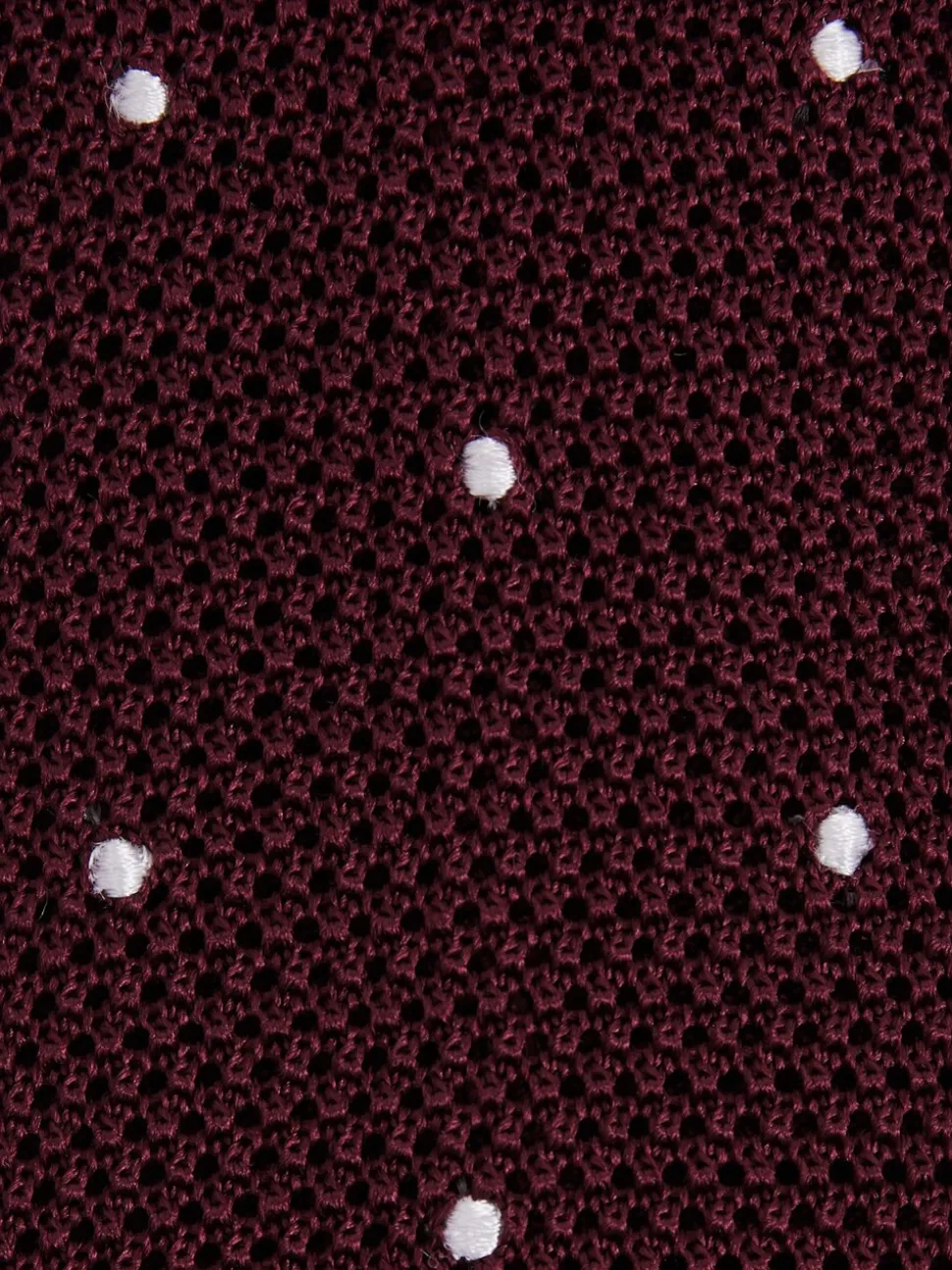 Reiss Burgundy Punto Spot Silk Knitted Pin-Dot Tie