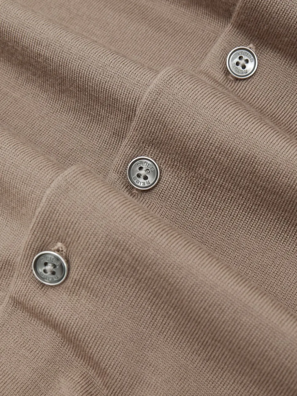 Reiss Camel Brown Forbes Merino Wool Button-Through Cardigan