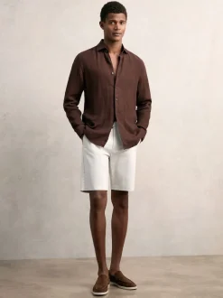 Reiss Chalk Wicket Cotton Chino Shorts with Stretch