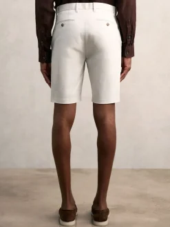 Reiss Chalk Wicket Cotton Chino Shorts with Stretch