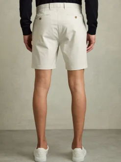 Reiss Chalk Wicket Cotton Chino Shorts with Stretch