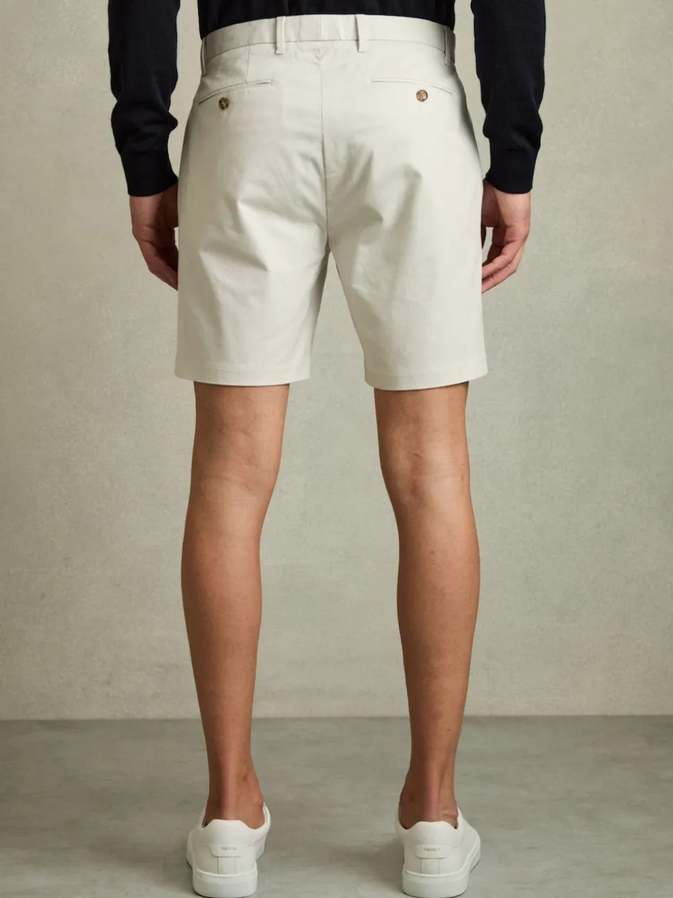 Reiss Chalk Wicket Cotton Chino Shorts with Stretch