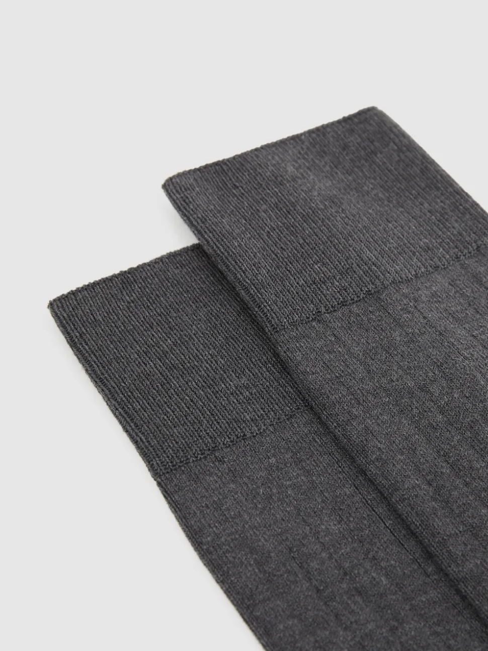 Reiss Charcoal Fela Cotton-Blend Ribbed Socks