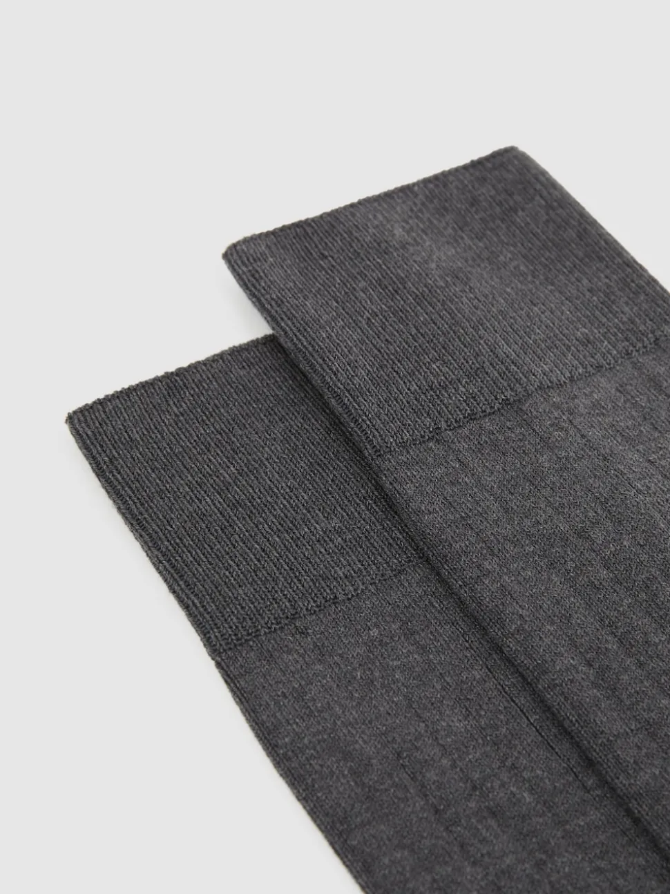 Reiss Charcoal Fela Cotton-Blend Ribbed Socks
