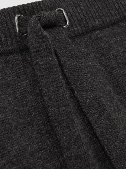 Reiss Charcoal Melange Fenworth Wool Blend Heavy Knit Shorts