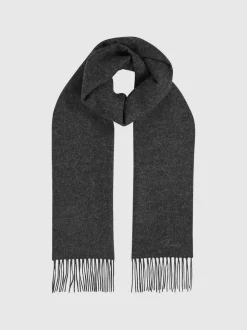 Reiss Charcoal Picton Wool and Cashmere Scarf