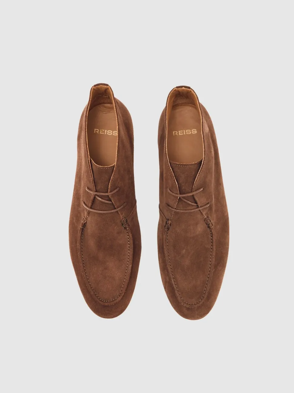 Reiss Chocolate Brown Loftus Suede Lace-Up Chukka Boots