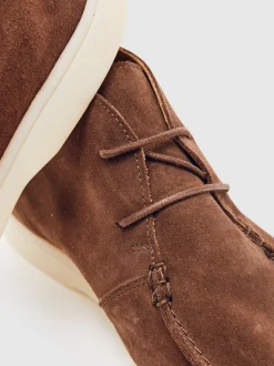 Reiss Chocolate Brown Loftus Suede Lace-Up Chukka Boots