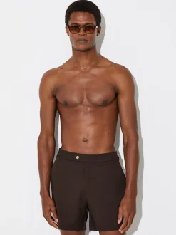 Reiss Chocolate Brown Sun Side-Adjuster Swim Shorts