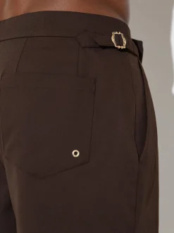 Reiss Chocolate Brown Sun Side-Adjuster Swim Shorts