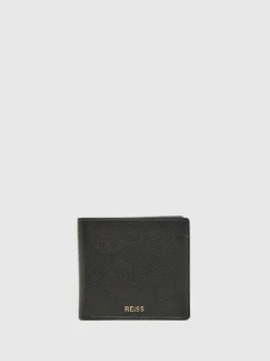 Reiss Chocolate Cabot Grained Leather Wallet